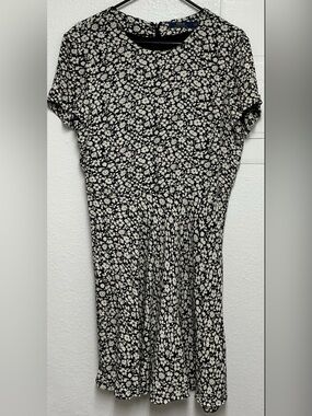 Polo Ralph Lauren Women's Black White Floral Viscose Dress
Size 10